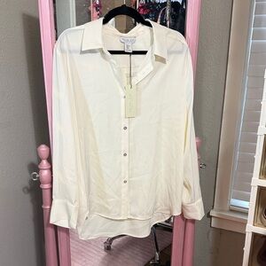 Rachel Zoe Cream Button Down Shirt
